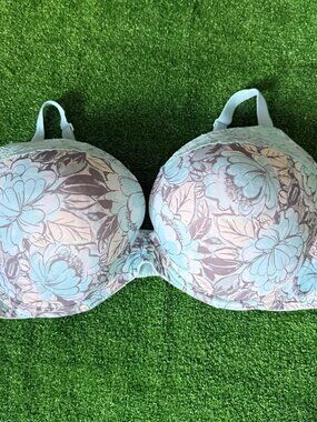 Secret Treasures Floral Dream Fit Full Figure Deep Plunge Bra Plus Size 46DDD